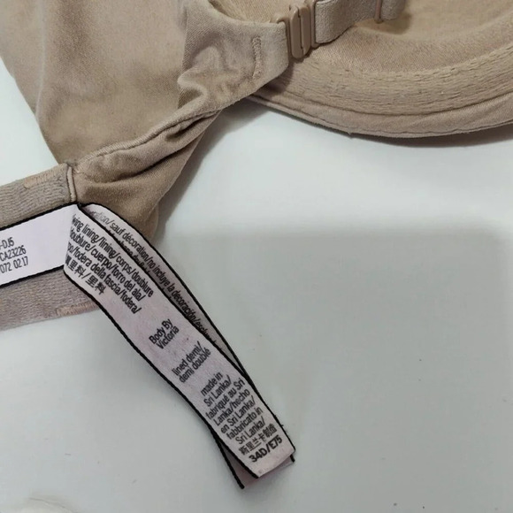 Victorias Secret Body by Victoria Lined Demi Bra Women Size 34D Tan Light Padded - Picture 7 of 9
